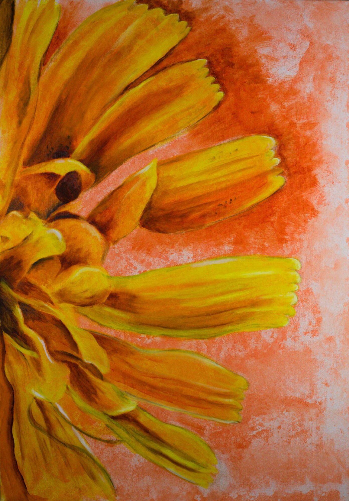 Fiore giallo - Acrilico su tela 100x70