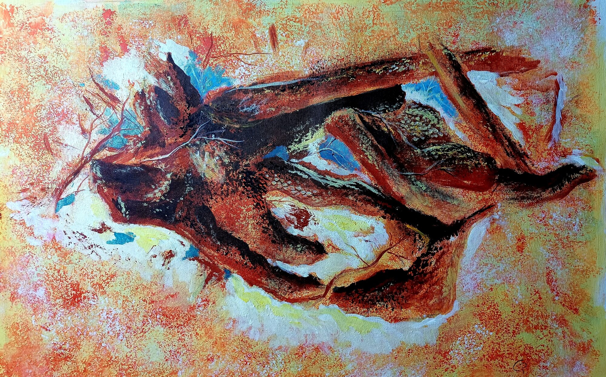 Rami olivo - Acrilico su tela 45x65 cm